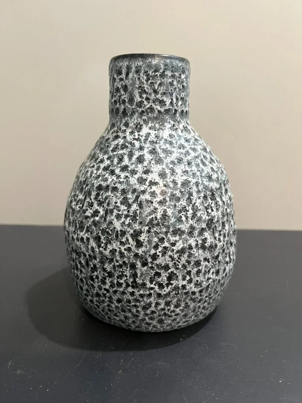 Black and White Textured Speckled Ceramic Vase